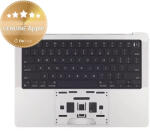 Apple Ramă superioară tastatură pentru MacBook Pro 14", A2442 (2021), A2779 (2023), cu tastatură US și baterie, Silver, 661-21973, Genuine Apple, Silver