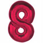 GoDan Piros 8-as Red szám fólia lufi 92 cm