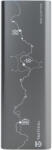Tactical Squad Battalion USB-C-USB-A Power bank / külső akkumulátor kijelzővel, 27000mAh, 65W, térkép minta, ezüst (57983128515)