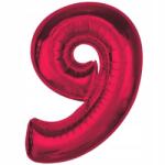 GoDan Piros 9-es Red szám fólia lufi 92 cm