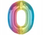 GoDan Színes 0-ás Rainbow szám fólia lufi 92 cm