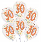 Amscan Happy Birthday 30 Droplets konfettivel töltött léggömb, lufi 6 db-os 11 inc