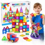 MALLE Mágneses Építőkockák 3D Oktató Puzzle 106 Db-os Gyerekeknek (Kreatywne Klocki Malle Mocny Magnes Edukacja)
