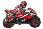 Flexmetal Versenymotor, piros, kb. 84 cm, fólia lufi