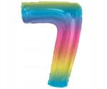 GoDan Színes 7-es Rainbow szám fólia lufi 92 cm