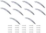  Maner metalic model Noktali, 96 mm, finisaj crom lucios/set10 bucati - myeshop
