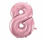  Rózsaszín Light Pink 8-as szám fólia lufi 92 cm