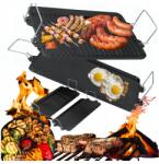 Rossner austria Öntöttvas grill lap 52x25 cm Kétoldalas tábortűzhöz és konyhához T3036 (T3036)