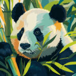 Alkotásutca Kíváncsi panda - Számfestő készlet kereten 40x40