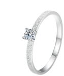 Raizel Inel din argint cu diamant moissanite de 0.1CT , Melanie (Marime inel: 52) (RZ1942.6)