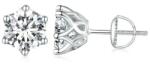 Raizel Cercei din argint stud, cu pietre moissanite, Brilliant Sparkle (Marime: 1CT (6.5mm)) (RZ1954.1CT)