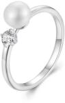 Raizel Inel din argint cu piatra moissanite de 0.1CT si perla de cultura, Selina (Marime inel: 54) (RZ1992.7)