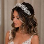 Raizel Coronita mireasa handmade, stil bentita, cu margele si perle, Amanda (RZ1905)