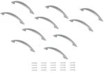 Maner metalic model Noktali, 96 mm, finisaj aluminiu/set 10 bucati