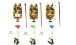 diamant alb Set 3 senzori /avertizori pescuit, baterii 9v cu 3 swingere cu led si 3 picheti (14178) Semnalizator pescuit