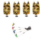 diamant alb set pescuit cu 4 senzori cu baterii 9v incluse si 4 swingere cu led (13914) Semnalizator pescuit