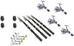 Diamant Alb Set pescuit prokarpfishing cu 4 Lansete telescopice , 4 mulinete cu fir si 4 avertizori cu 4 swingere cu led (13923)