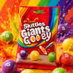 Skittles Giants Gooey nagy méretű, roppanós cukordrazsé (109 g)