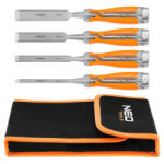 NEO TOOLS Set dalte pentru lemn 4 bucăți 6, 12, 18, 24 mm. Mâner 2-componente, husă din pânză de sac (37-900) Dalta