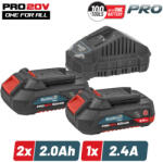 Bormann BBP9922 Set de pornire 20V, 2 baterii 2, 0Ah și încărcător 2, 4A (BBP9922) (BBP9922)