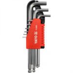 TOYA Set chei imbus 9 piese cu cap sferic (1, 5-10) CrV (YT-0505) (YT-0505) Cheie imbus