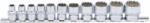 BGS technic Set chei tubulare, 12 colţuri | 10 mm (3/8") | Mărimi în ţoli | 11 piese (BGS 9112) (9112) Cheie tubulara