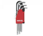 TOYA Set chei imbus 9 piese cu cap sferic (2-10) CrV (YT-0507) (YT-0507) Cheie imbus