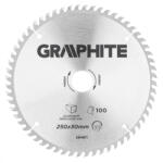GRAPHITE Fierăstrău circular, din carbura de tungsten, 250x30mm, 100 de dinți, ALU (55H611) Disc de taiere