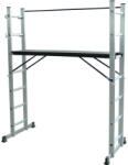 Bormann Schelă multifuncțională, scară aluminiu 3 în 1, 7+7 trepte cu bară de stabilizare (BHL9100) (BHL9100)
