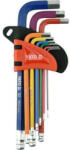 TOYA Set chei imbus lungi cu cap sferic 9 piese 1, 5-10 mm S2 (YT-05632) (YT-05632) Cheie imbus