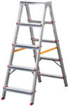 Bormann scară dublă din aluminiu 2x5 trepte, trepte și picioare antiderapante (BHL9040) (BHL9040)