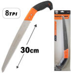 NAKAYAMA fierăstrău de crengi, lamă dreaptă, 300 mm - 8TPI 1, 0 mm, dinți triple și mâner bicomponent (SSF353) (SSF353) Fierastrau