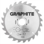 GRAPHITE Fierăstrău circular cu dinți din carbura de tungsten, 185x30mm, 24 de dinți (57H662) Disc de taiere