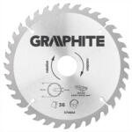 GRAPHITE Fierăstrău circular cu dinți din carbura de tungsten, 185x30mm, 36 de dinți (57H664) Disc de taiere