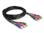 Delock RCA RGB bővítő kábel 3 db. apa - 3 db. anya, 1 m (DL85390) (DL85390)