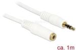 Delock Stereo Jack hosszabbító kábel 3.5 mm 3 pin apa > anya 1 m (fehér) (DL83765) (DL83765)