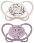 Nip Suzete din silicon NIP My Butterfly Green - Rinocer alb și koala, 5-18 luni, 2 bucăți (54000821316195)
