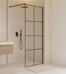 InspiroDesign Design Moon, prémium zuhanyfal, 8 mm, fekete keret, 90x190 cm (IDMOON-90)