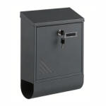 Leziter Homepost - cutie poștală de exterior cu suport pentru ziare și plăcuță cu nume, cu încuietoare, gri (MB-005)