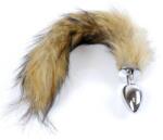 Fox Tail Plug anal cu coadă de vulpe, Fox Tail Brown XL, oțel inoxidabil, 45 cm (64-00098F)
