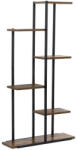 Brius Etajera cu 6 rafturi din metal si MDF, 60x20x113 cm, negru si maro (GA-0211) Raft