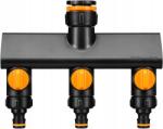 Fiskars 3-utas On/Off elosztó tömlőhöz Ø 21 mm 26 5 mm 33 3 mm (1070578)