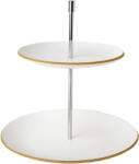 Ihr WOODEN CAKE STAND WHITE két szintes kínáló 26cm (EG11690)