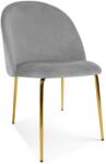FDY Scaun Bucatarie/Dining Ylmma Catifea Gri Deschis, Picioare Metalice, Finisaj Auriu