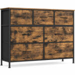 SONGMICS Comoda SONGMICS cu 7 sertare, cadru metalic si blat MDF, maro rustic (EZ-LGS323BH04) Comoda