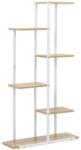 Sersimo Etajera decorativa cu 6 rafturi din metal si MDF, 60x20x113 cm, alb maro (GA-0212) Biblioteca