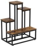 Sersimo Etajera cu 4 rafturi din metal si MDF, stil industrial, 51x34x67 cm (GA-0210) Biblioteca