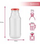 Bimberek 5 db-os üvegkészlet, Bimberek, 330 ml, gyümölcslevekhez, vízhez, sziruphoz, átlátszó, 15, 4x8, 5 cm (ZES000505)