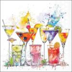 Ambiente Koktélos szalvéta - 25x25 cm - Splashing Drinks (VR-12520615)