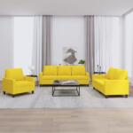 vidaXL Set de canapele cu perne, 3 piese, galben deschis, textil GartenMobel Dekor (3201433) Canapea